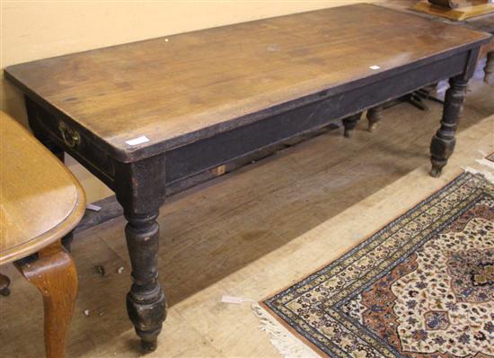 French oak farmhouse 2-drawer table